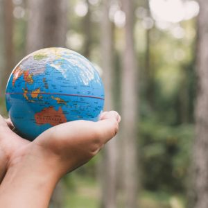 Hand Holding Earth Globe for Earth Day Concept